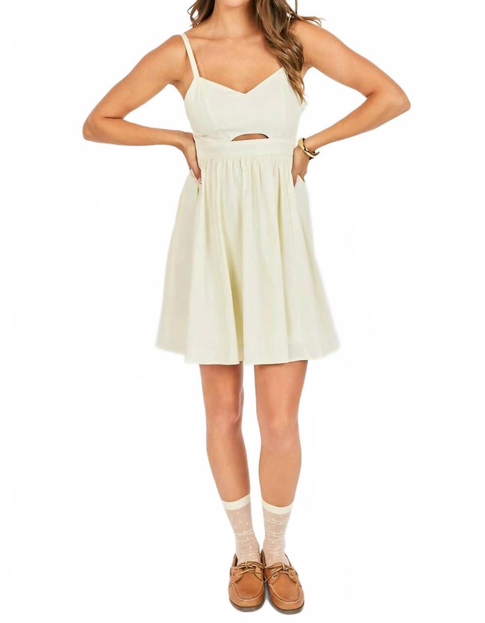 NEW SADIE & SAGE shades on cutout mini dress in ivory
